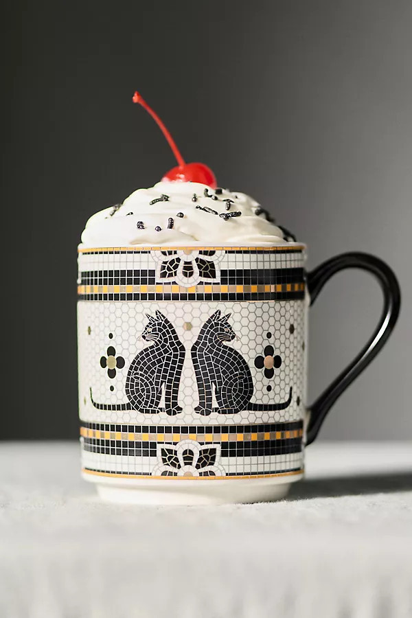 The Bistro Tile Stoneware Mug: Halloween Edition | Anthropologie (US)
