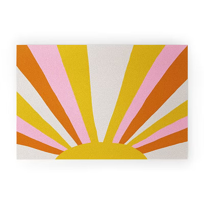 Sunshinecanteen Sunshine Love Looped Vinyl Welcome Mat - Society6 | Target