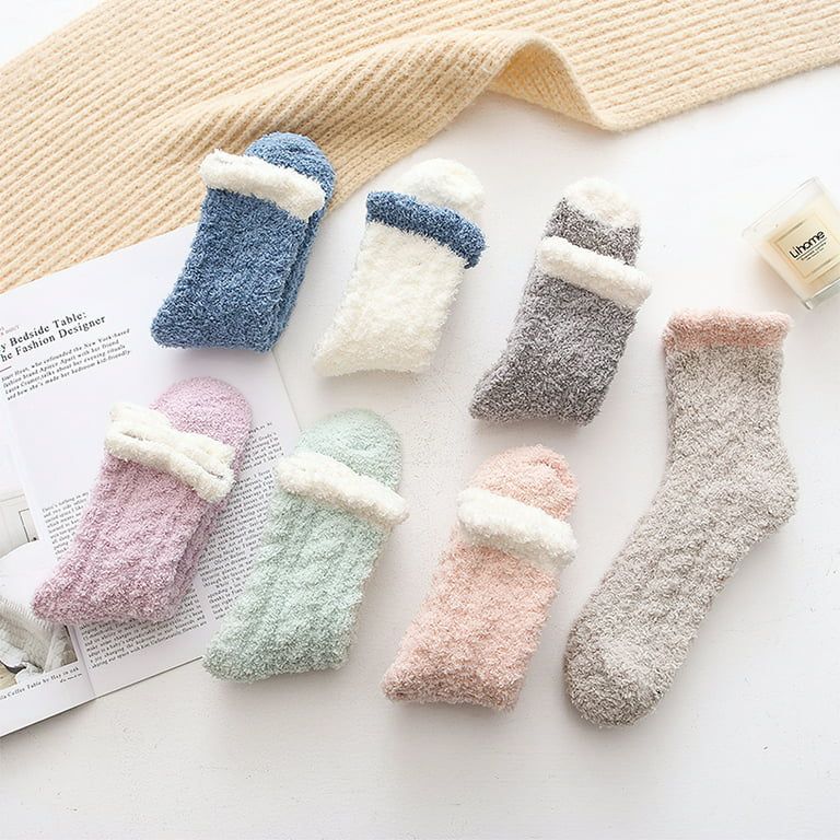 7 Pairs Fuzzy Socks for Women, Fluffy Socks Women, Cozy Socks for Women Slipper Socks | Walmart (US)