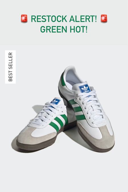 Restock alert! Green hot! These green and white Adidas Samba sold out so quick! Grab it while you can. Runs half size too big. 

Adidas Samba, green and white sneakers, gift guide, gifts for her, The Stylizt 



#LTKfindsunder100 #LTKGiftGuide #LTKshoecrush