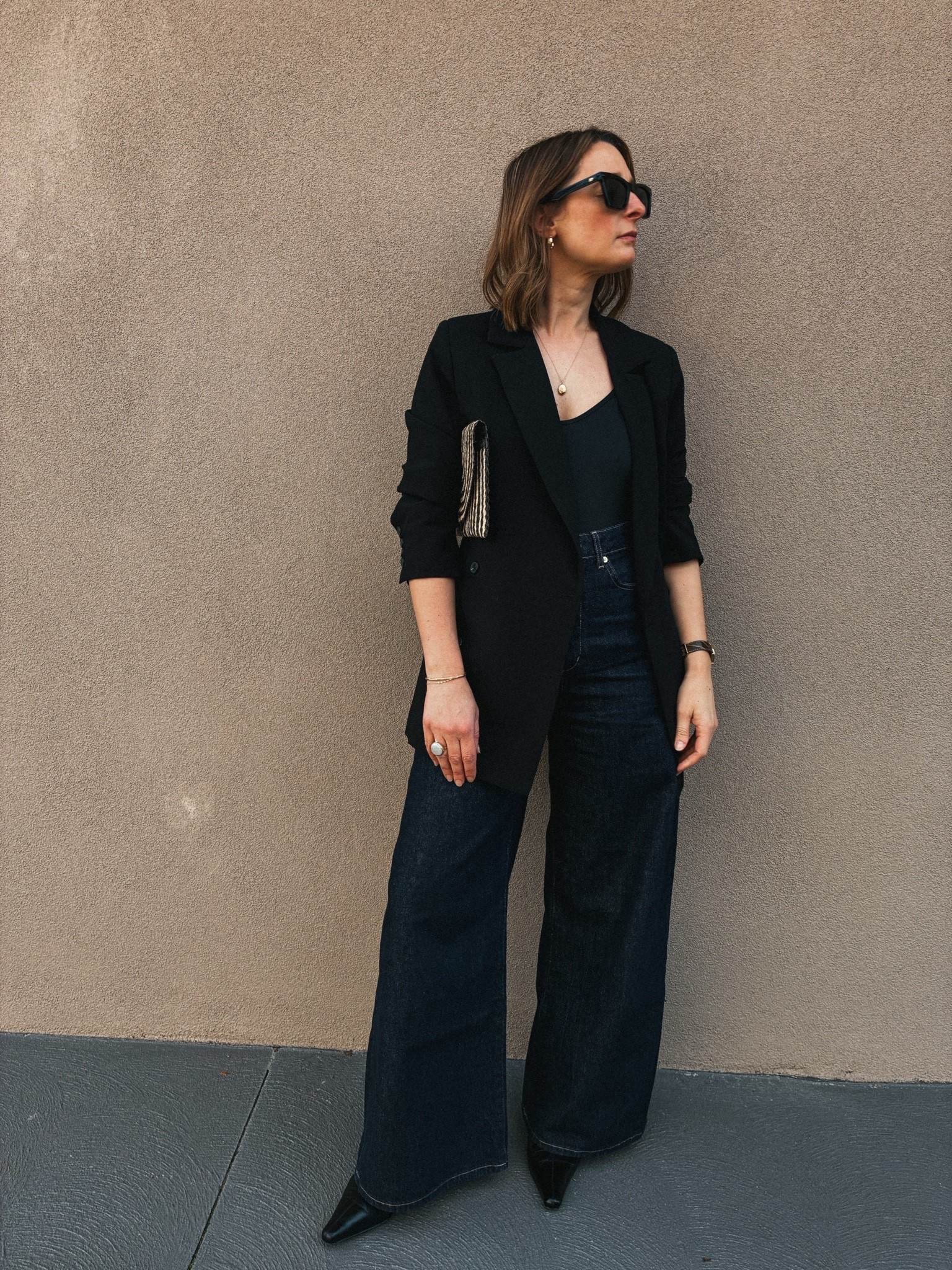 Jeans - Country Road. Wearing my usual size 8
Bodysuit / swimsuit - Assembly Label. Sized up to a 10
Blazer - Dissh (old) wearing my usual
Size 8 
Boots - Alias Mae. Yes

#LTKstyletip #LTKjeans #LTKshoes