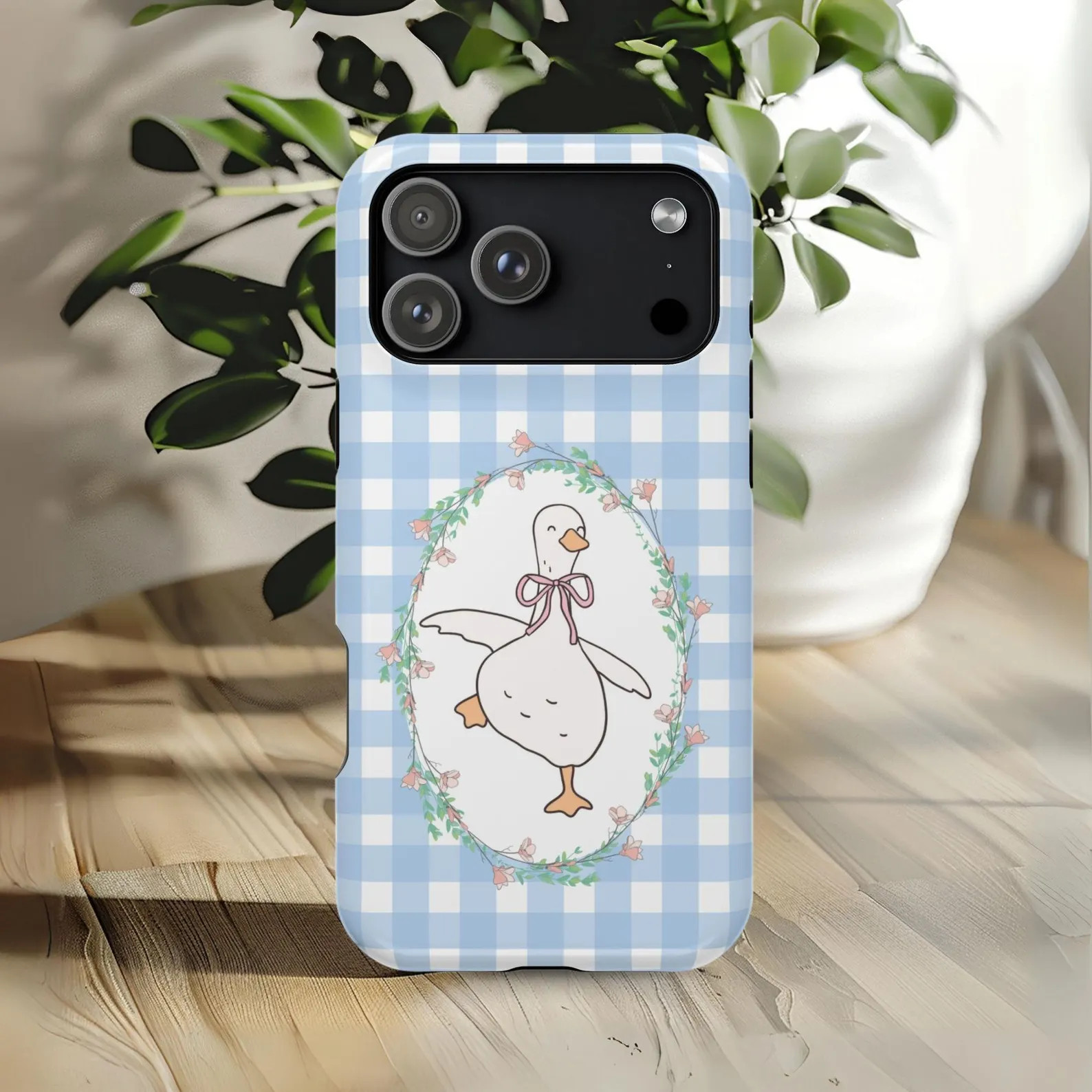 Cute Goose Phone Case MagSafe Compatible Gingham Farmhouse Coquette Cover Cottagecore Goose Count... | Etsy (Global)