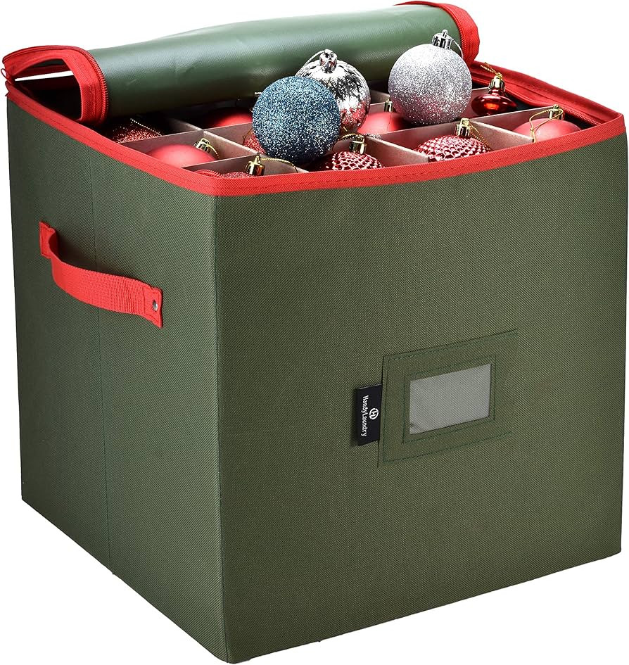 Handy Laundry, Christmas Ornament Storage, Stores up to 64 Holiday Ornament, Adjustable Dividers,... | Amazon (US)