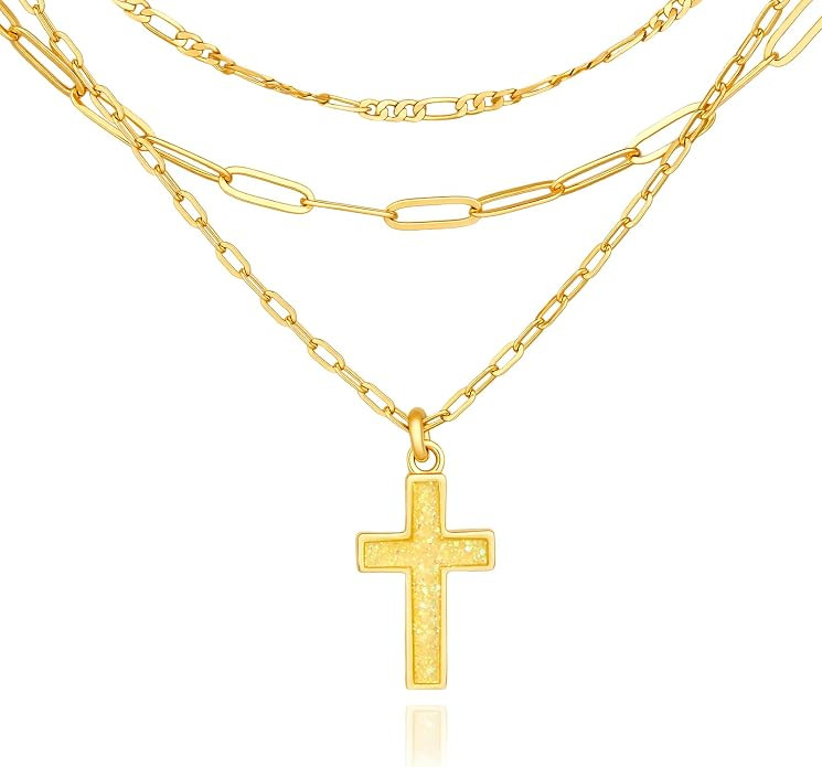 Cicy Bell Womens 18k Gold Plated Layered Necklaces Vintage Cubic Zirconia Long Necklace Sets Good... | Amazon (US)