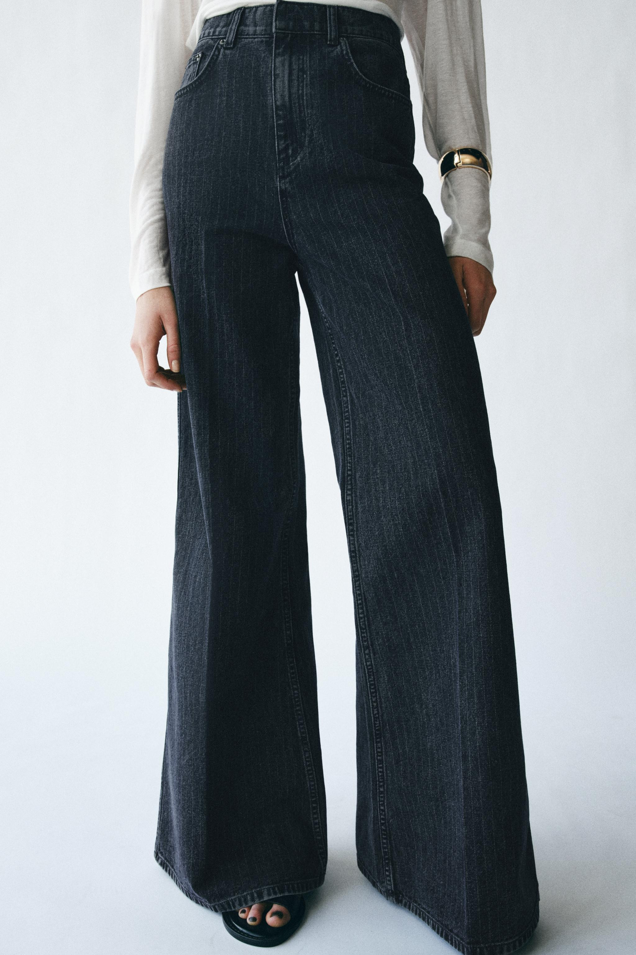 ZW COLLECTION HIGH-WAIST STRIPED FLARE JEANS | Zara Canada