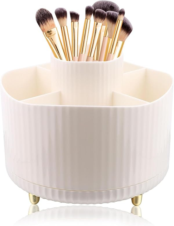 VFANDV Organisateur Maquillage Rotatif, 360°Rotatif Pot a Crayon Rangement Pinceaux Maquillage 5... | Amazon (FR)