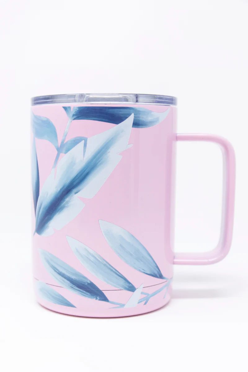 Lost In Devotion 14oz Pink Tropical Mug FINAL SALE | The Pink Lily Boutique