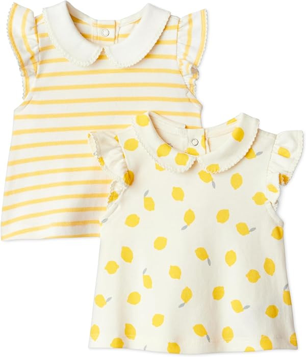 Amazon Essentials x Sofia Grainge Toddlers and Baby Girls' Cotton Short Sleeve Blouses with Ruffl... | Amazon (US)