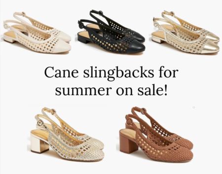 Cane slingbacks on sale! 
.
Flats heels workwear summer outfit 

#LTKsalealert #LTKshoecrush #LTKfindsunder100