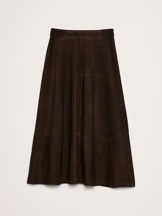 Suede Midi SkirtSuede Midi Skirt$500.00Image of 5 stars, 4.89 are filled, 9 Ratings 9 RatingsColo... | Banana Republic (US)