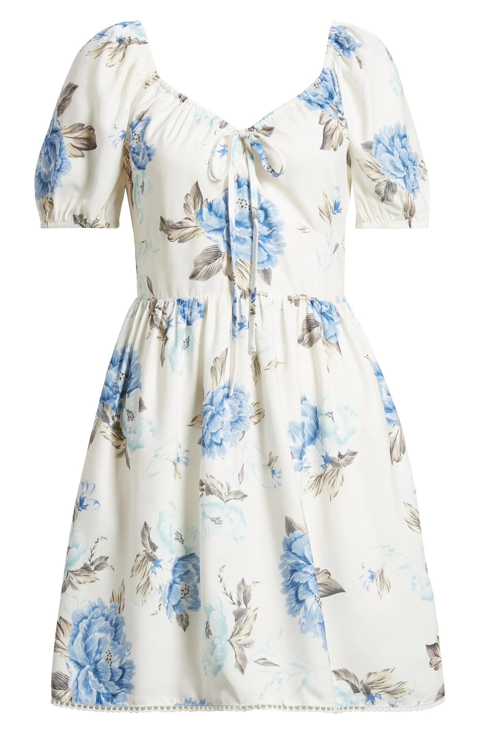 Chelsea28 Floral Puff Sleeve Fit & Flare Dress | Nordstrom | Nordstrom