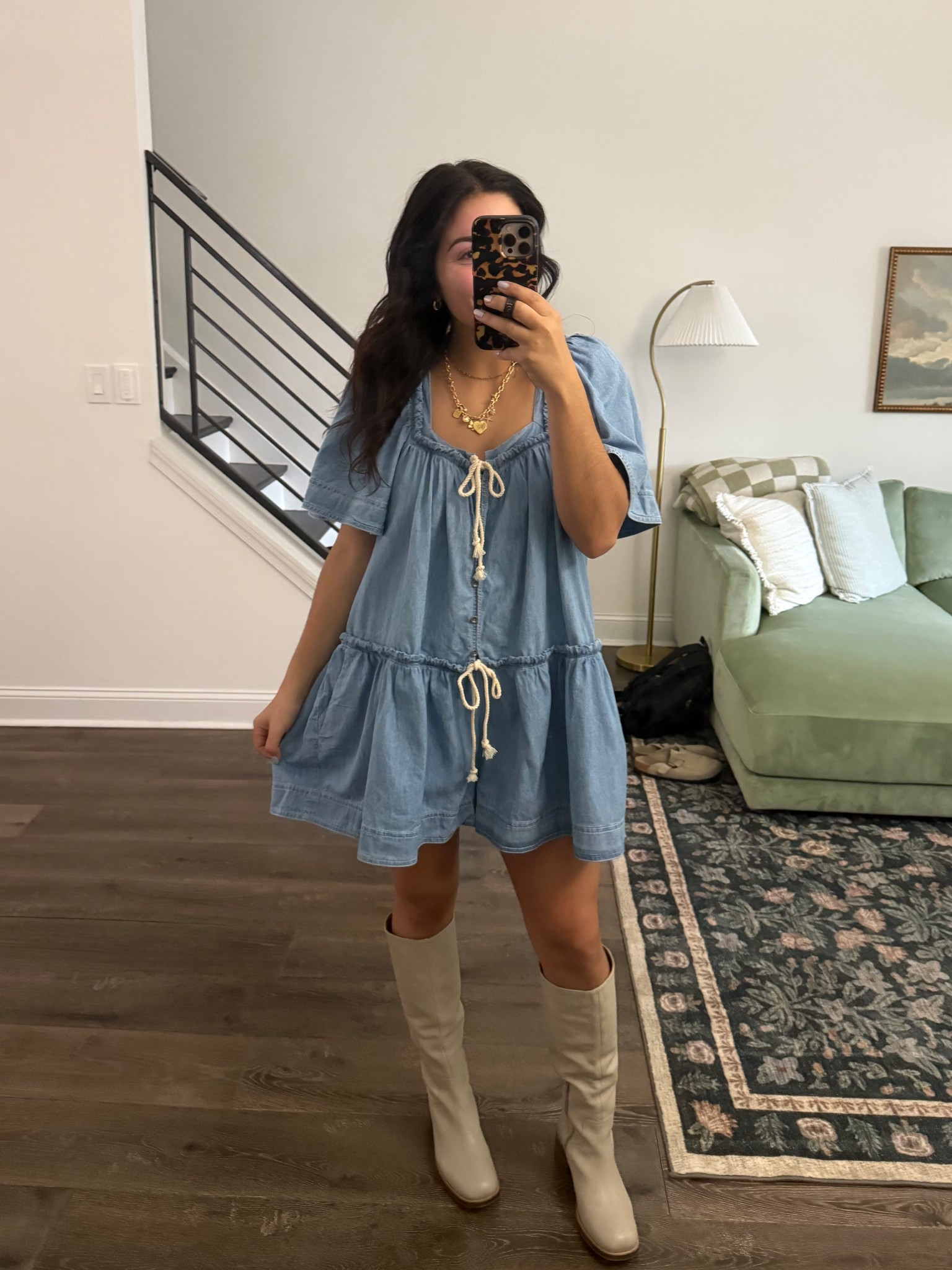 Absolutely love this little denim romper from free people, looks like a dress but has shorts which is perfect. Super cute, I think this would be such a great beach cover-up as well. Runs big, normally I’m a M & got a S, but honestly think I could’ve gotten away with XS too! 

Boots are Seychelles and are my favorite. Perfect low heel and super cute. True size 

#LTKSeasonal #LTKStyleTip