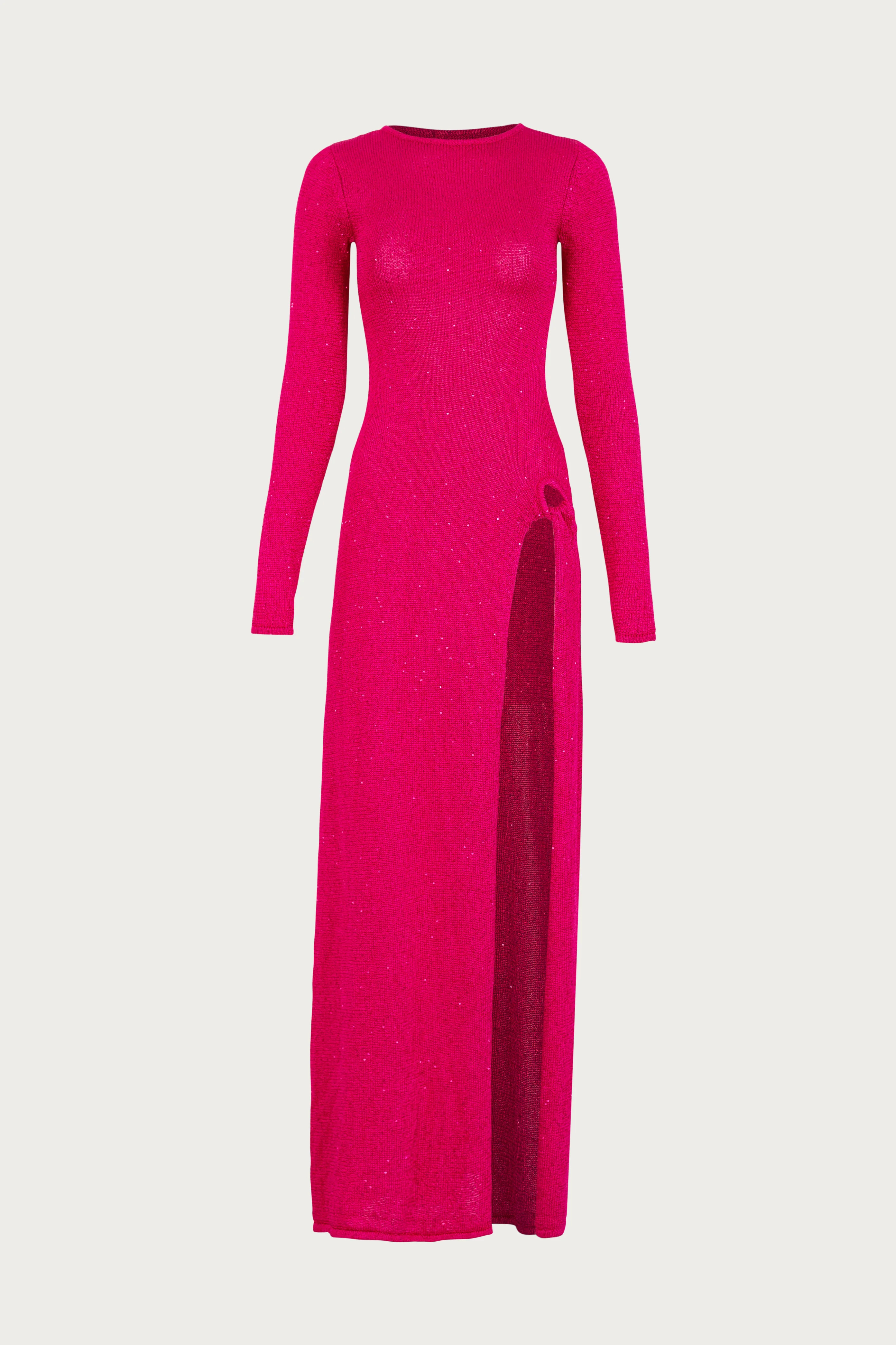 Long Sleeve Twist Dress (Hot Pink Sequin) | SAME
