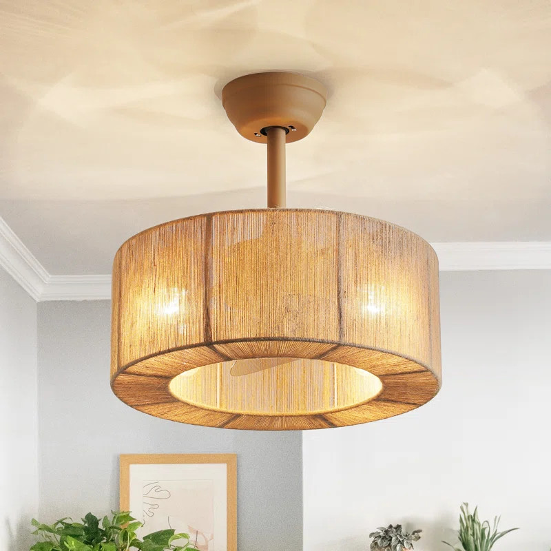 17.7" Habib 3 - Blade Nylon Caged Ceiling Fan with Remote Control | Wayfair North America