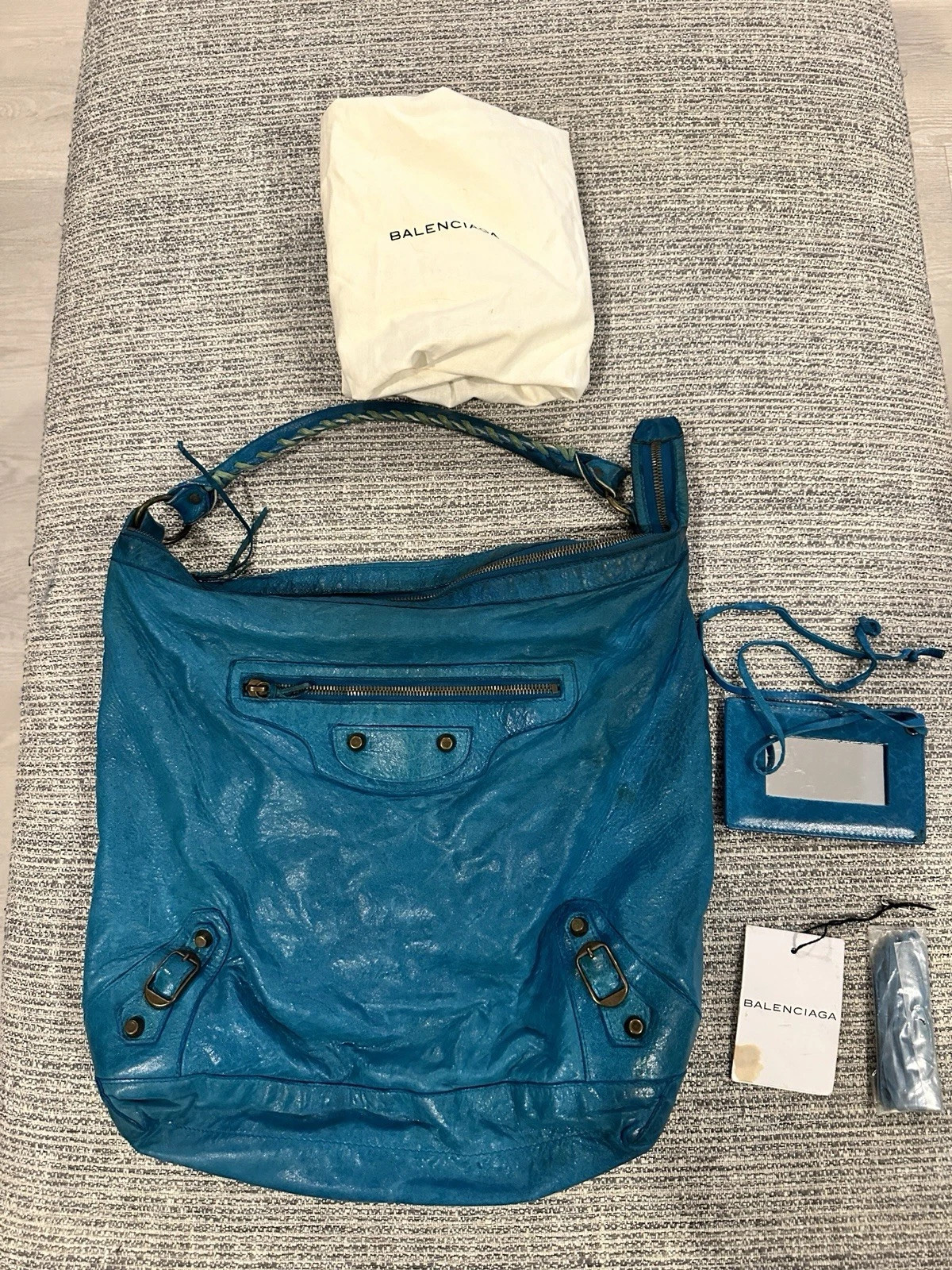 Balenciaga Turquoise Blue Day Hobo Bag - Used | eBay AU