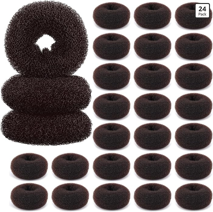 HOFASON Hair Bun Maker Donut Kit - 24 Pcs Mini Doughnut Shapers for Short & Thin Buns, Ballet Sty... | Amazon (US)