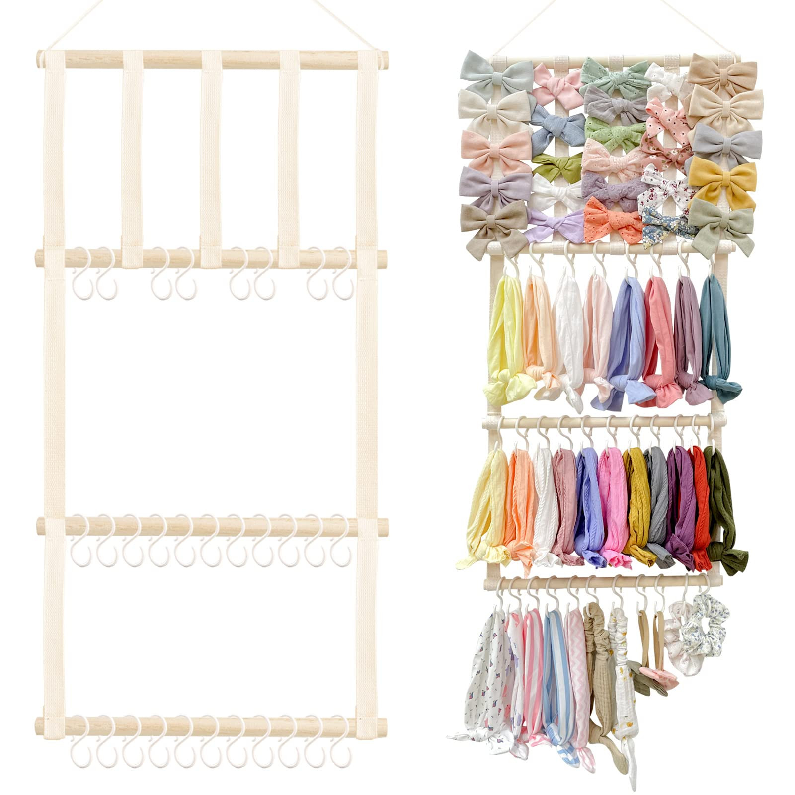 POVETIRE Headband Holder Hair Bows Organizer for Girls, Baby Headbands Hair Accessories Organizer... | Amazon (US)
