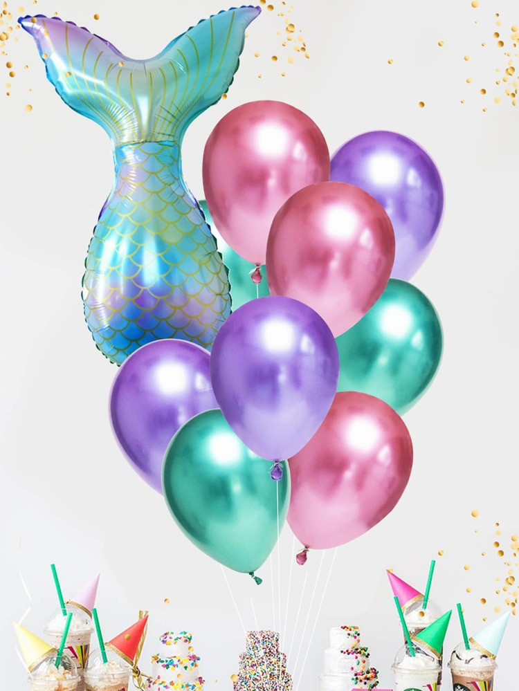 12pcs Mermaid Tail Balloon Set | SHEIN