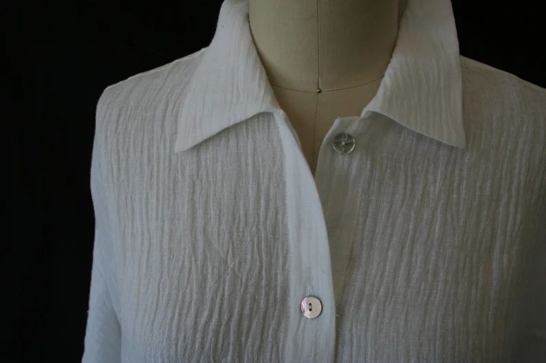 Linen top,  over size linen shirt, Linen gauze, Linen Blouse, Loose fitting USA | Etsy (US)