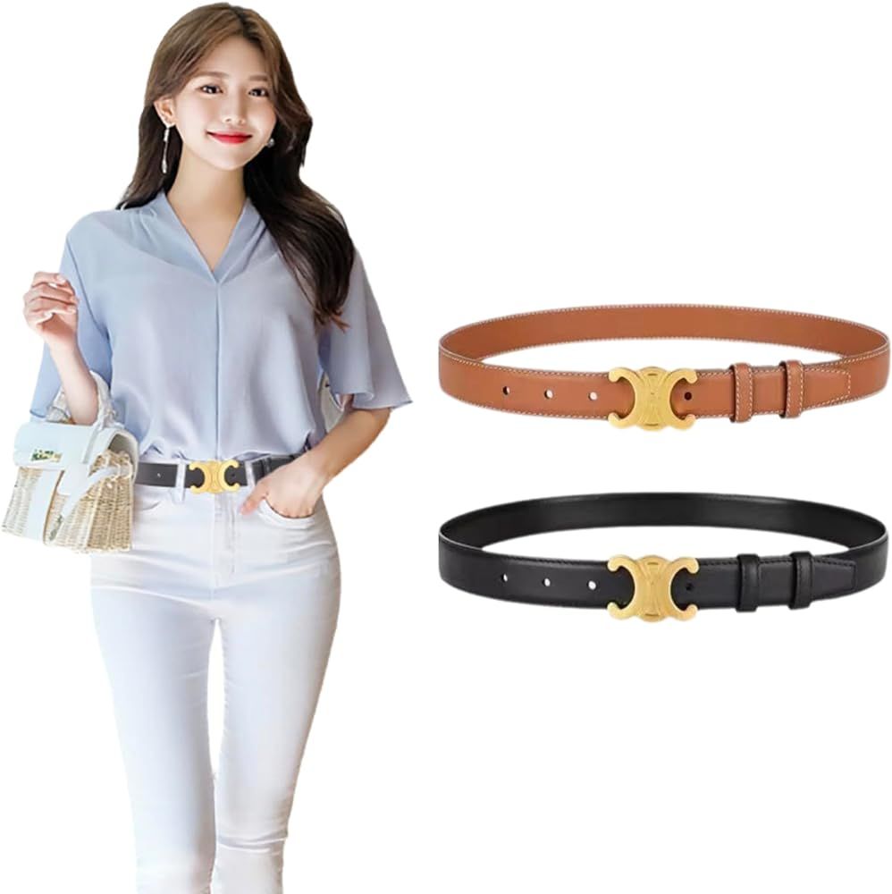 Belt for Women,Womens Belts,Women's Fashion Skinny Belt 2.5cm Thin Belt,designer waistband,for Je... | Amazon (US)
