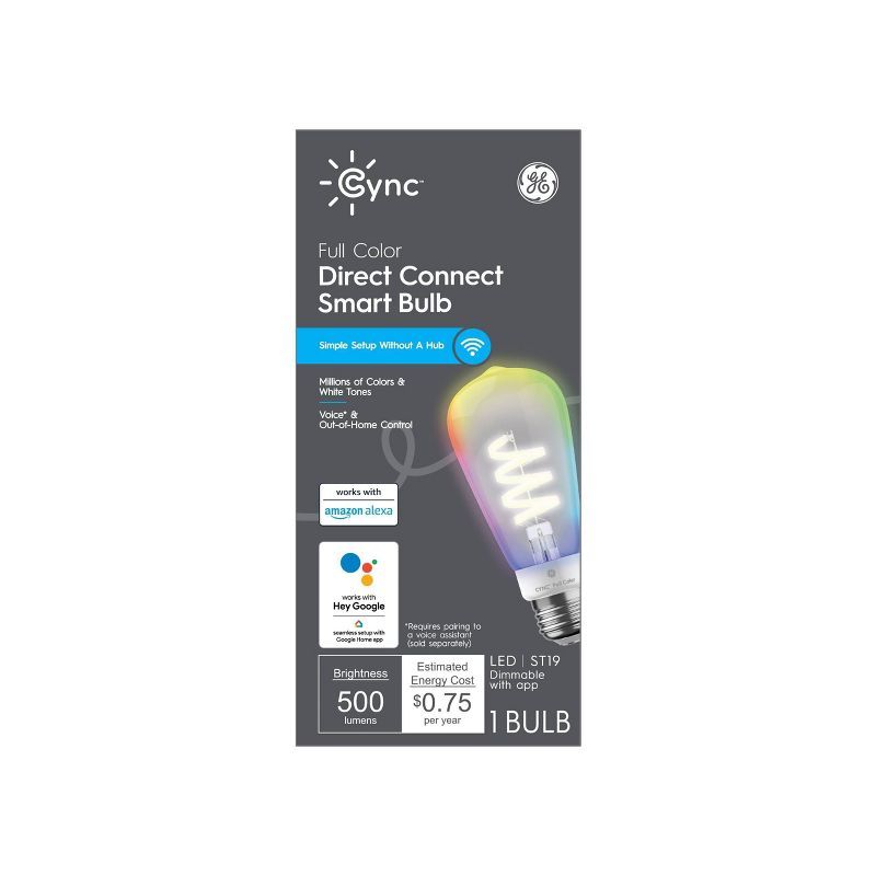 GE Bluetooth and Wi-Fi Enabled Edison Style CYNC Smart Full Color Light Bulb | Target