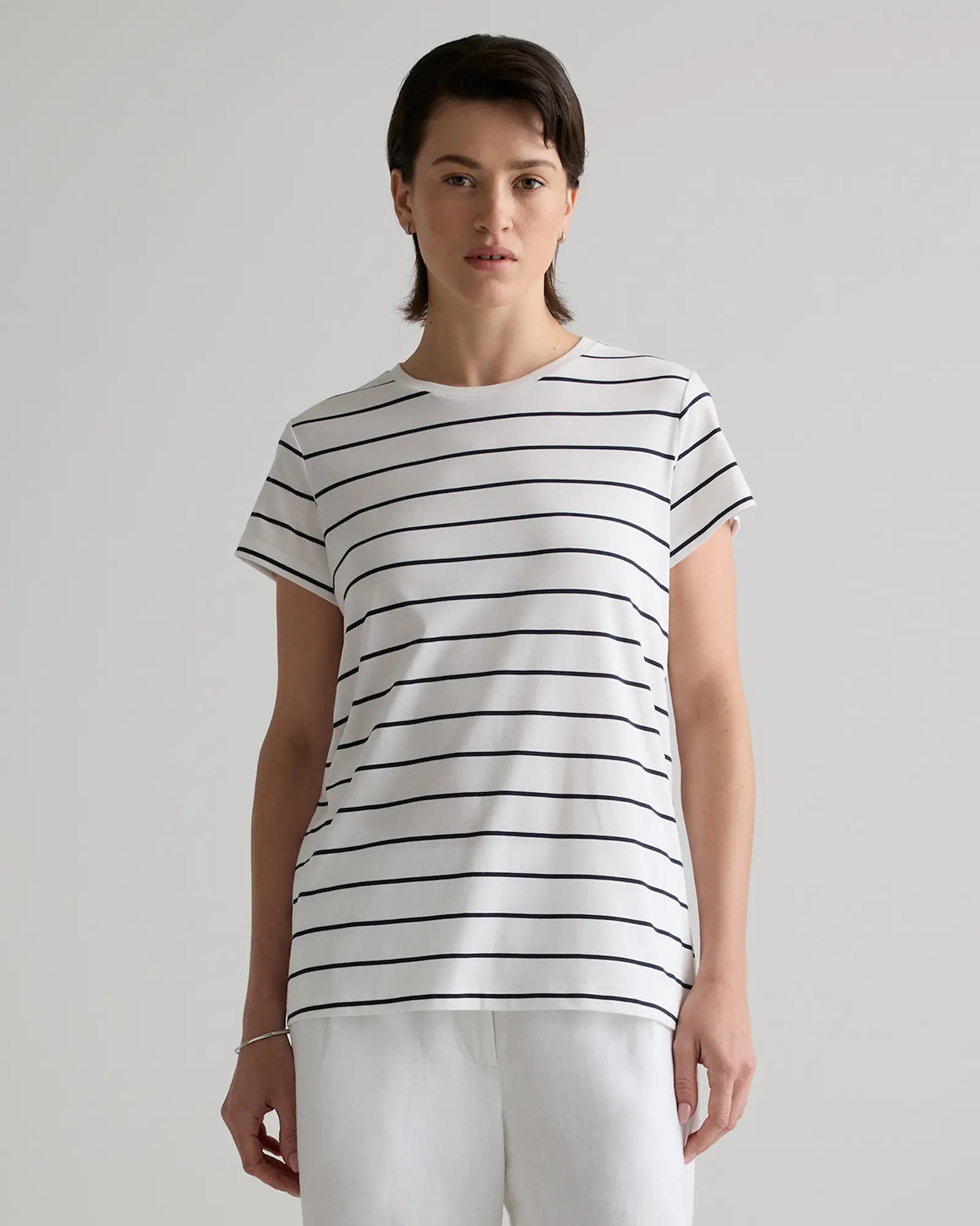 Cotton Modal Crew Neck Swing Tee | Quince