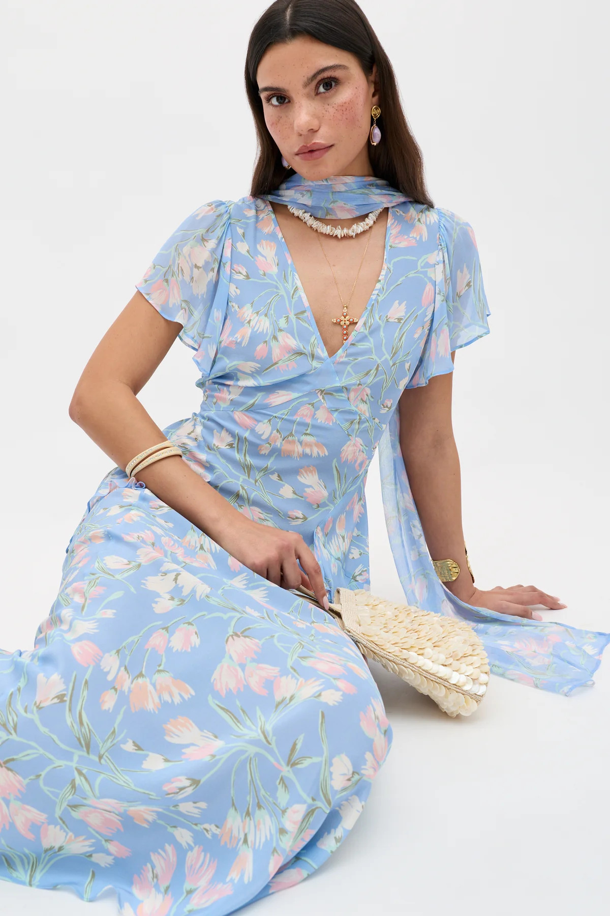 Evie -  Watercolour Floral Blue | Rixo