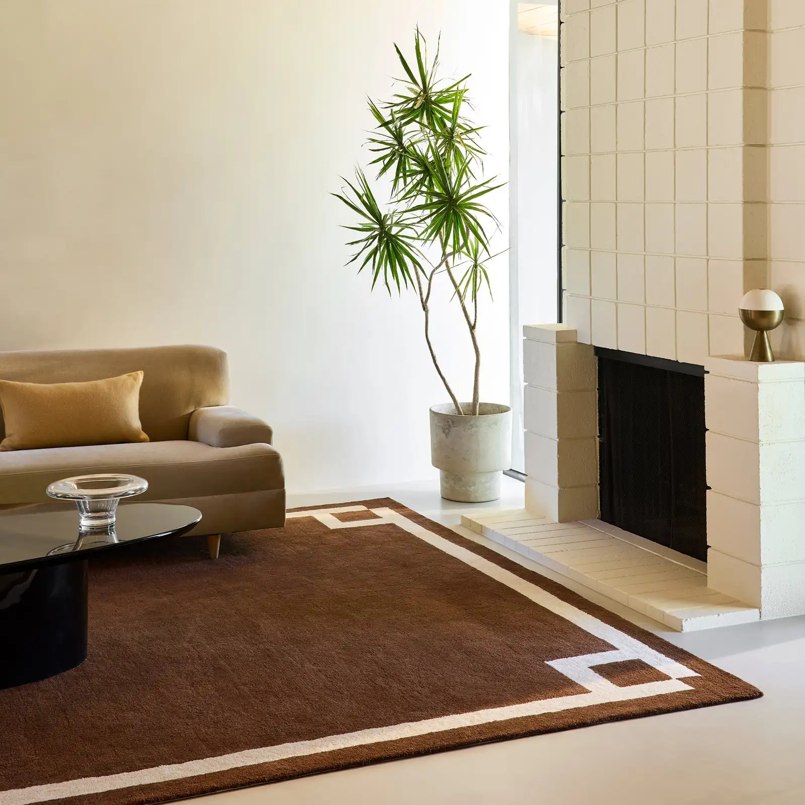 Color: BrownGrace Bordered Wool Rug | Golden Yellow Golden Yellow swatchGrace Bordered Wool Rug |... | Rugs USA