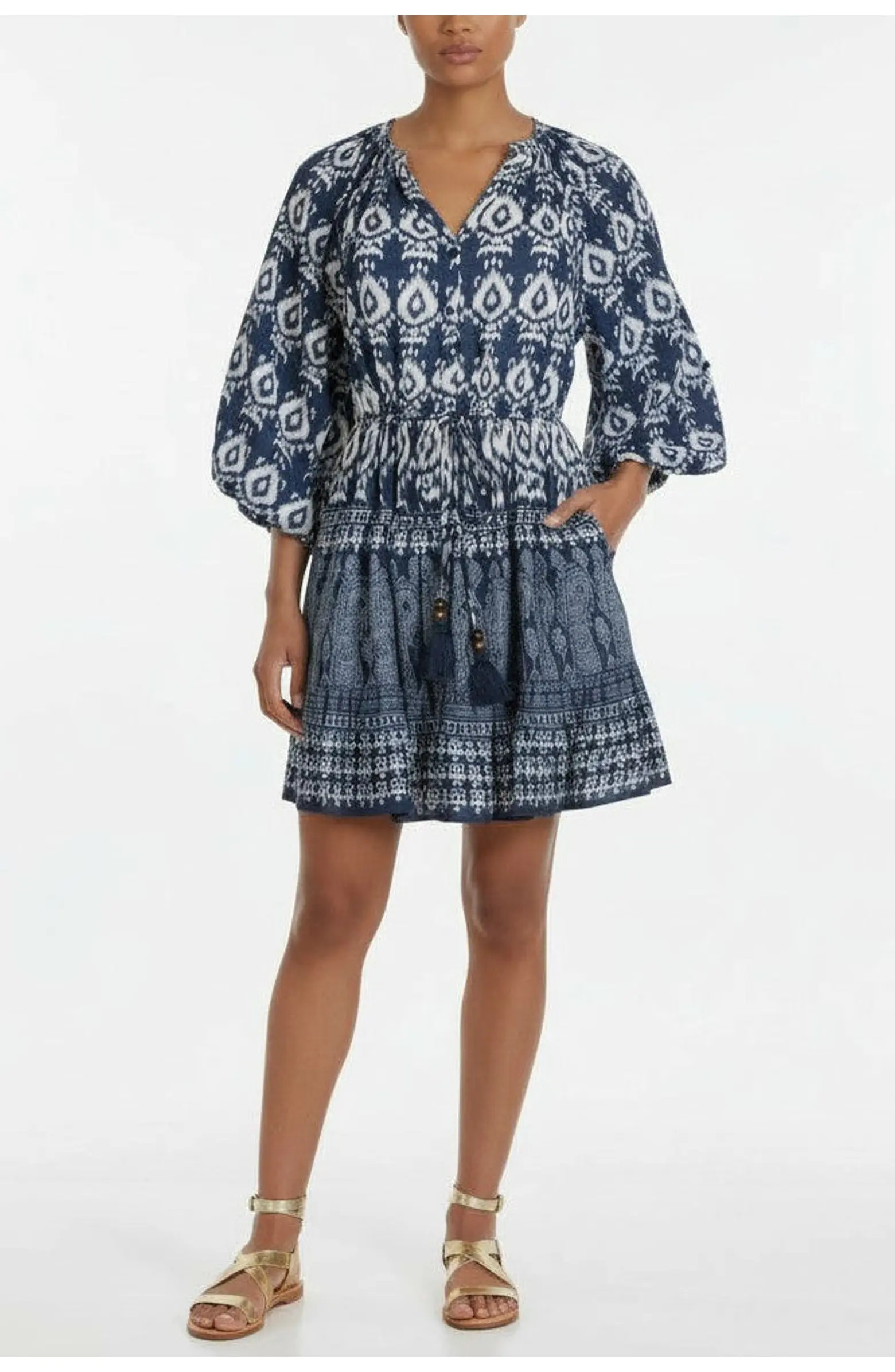 Sam Balloon Sleeve Elastic-Waist Mini Shirtdress | Nordstrom