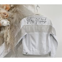 Fitted Bride Jacket | Western Bachelorette Mrs Jacket Wifey Gift Rodeo |Cropped | Etsy (US)