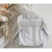 Fitted Bride Jacket | Western Bachelorette Mrs Jacket Wifey Gift Rodeo |Cropped | Etsy (US)