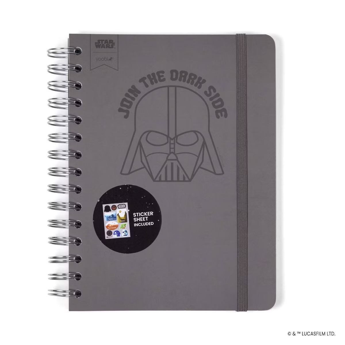 Yoobi Star Wars Journal 6"x8" Spiral with Elastic Band Darth Vader | Target