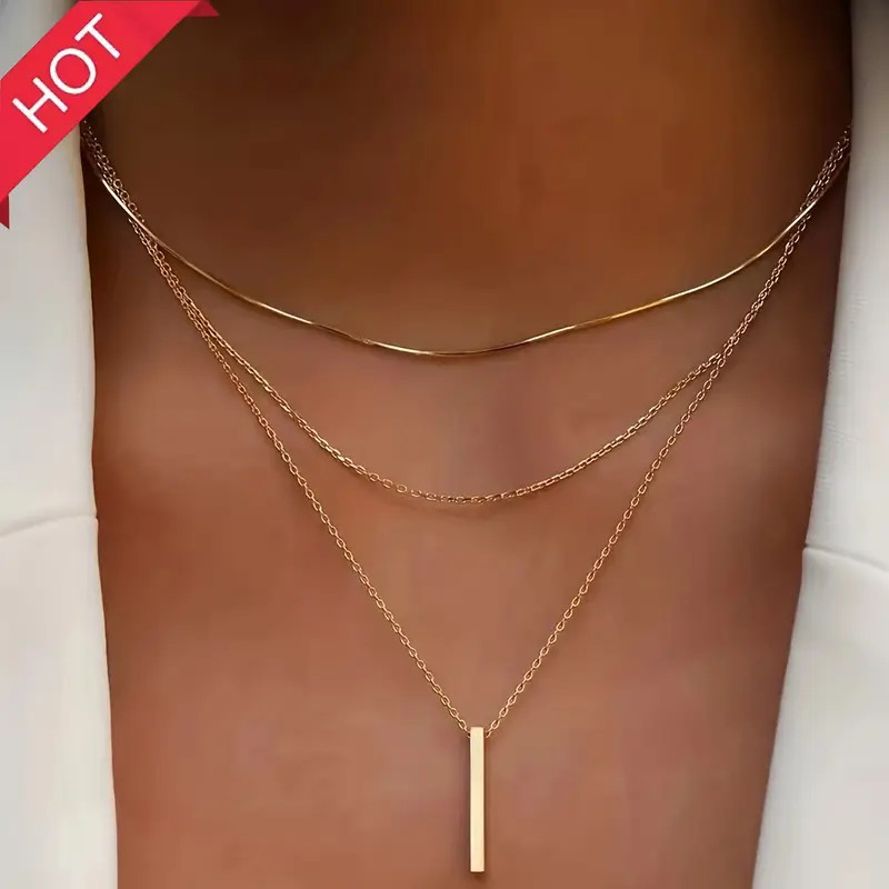 Multilayer Holiday Style Geometric Shaped Pendant Chain - Temu Canada | Temu Affiliate Program