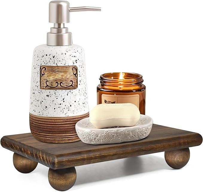 Sopicoz Wood Risers for Decoration, Display Stand for Kitchen Bathroom, Wood Tray for Candles Pla... | Amazon (US)