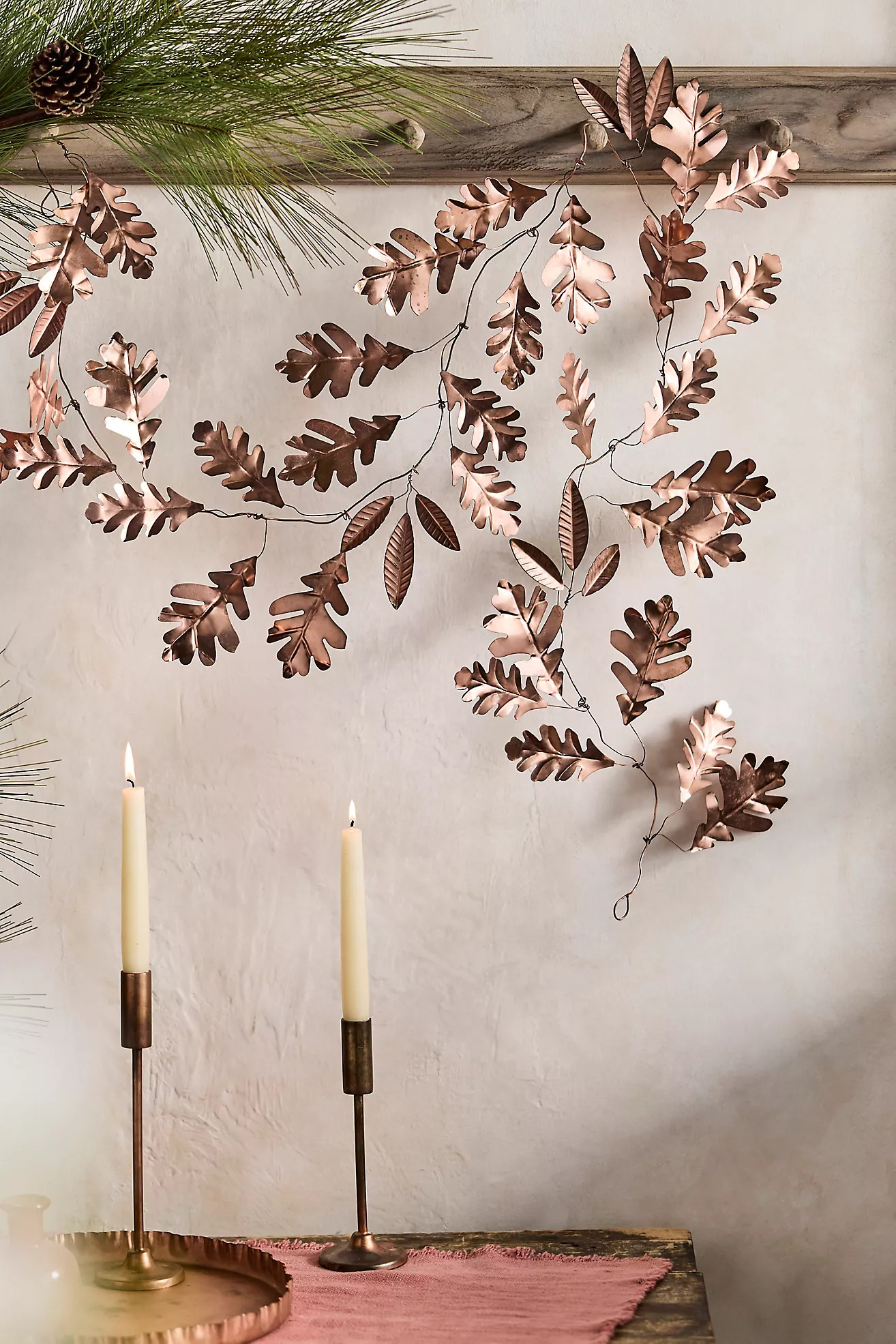 Copper Oak Leaves Garland | Anthropologie (US)