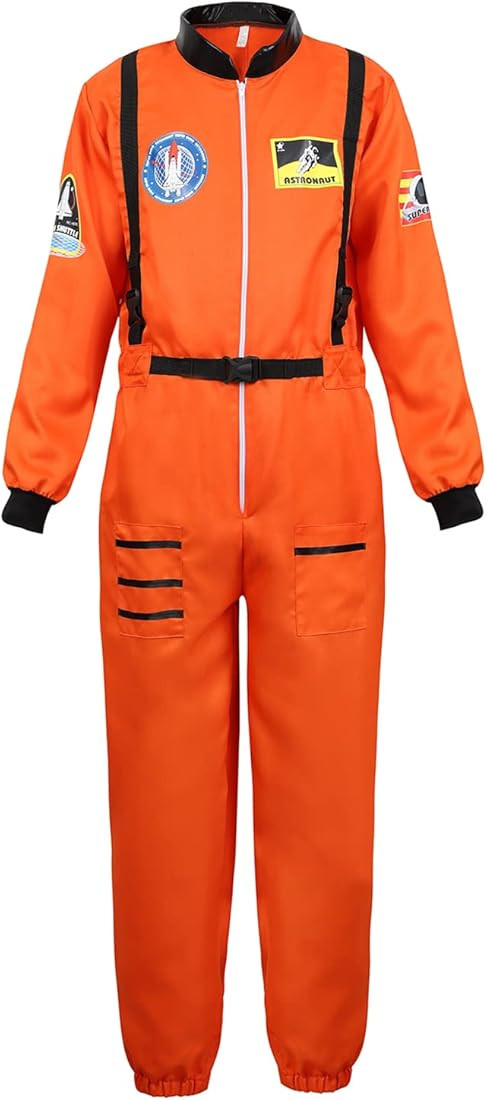 Mens Astronaut Costume Spaceman Suit Pilot Flight Suit Prisoner Jumpsuit Halloween Adult Costumes | Amazon (US)