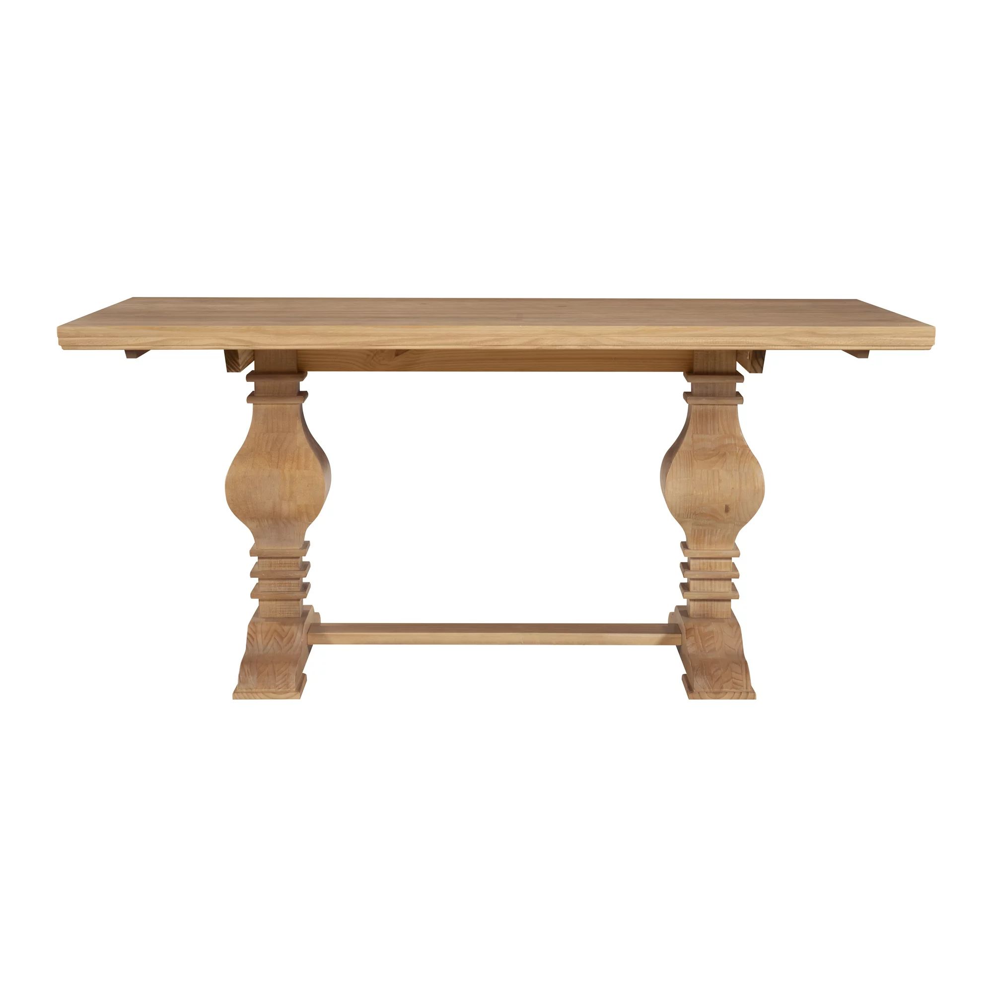 Balasco 67"x38" Solid Wood Double Pedestal Dining Table, Rustic Honey | Walmart (US)
