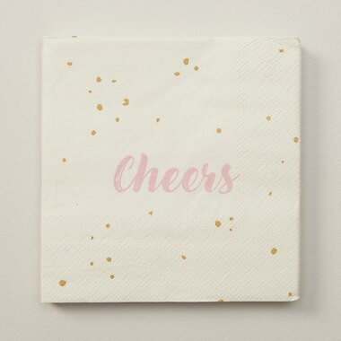 COCKTAIL NAPKINS, CHEERS, SET OF 20 | Indigo (CA)