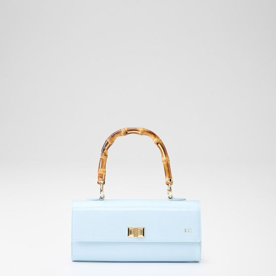 Patent Leather Bamboo Handbag​ | Mark and Graham