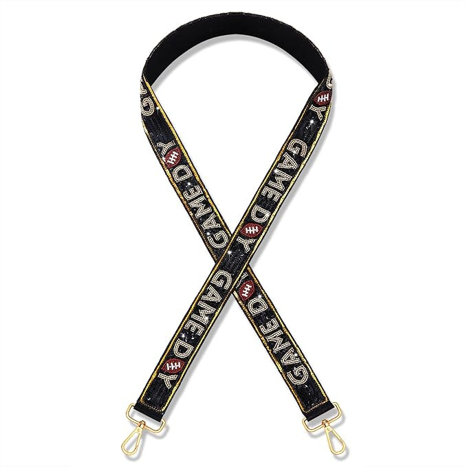 YAHPERN Beaded Purse Straps Game Day Purse Strap Replacement Sequin Crossbody Football Purse Stra... | Amazon (US)