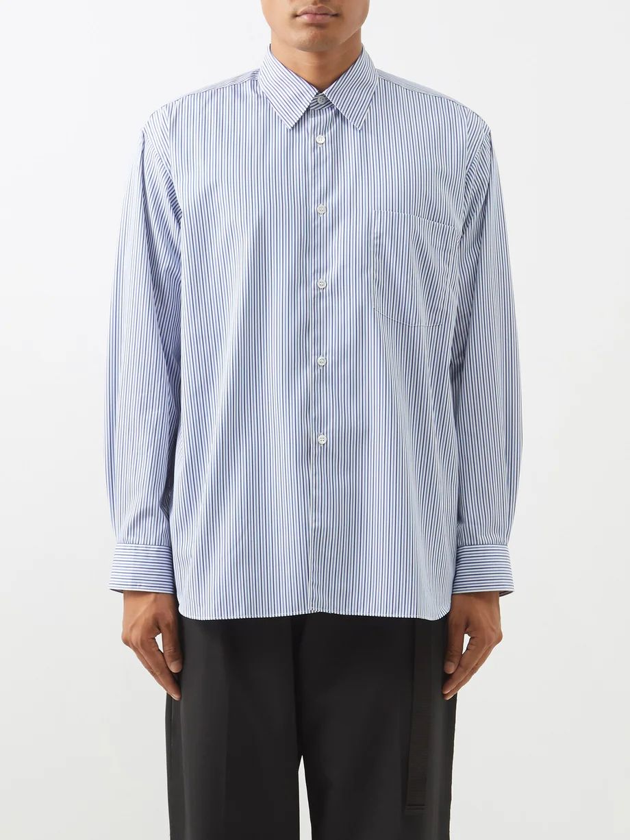 Striped point collar cotton-poplin shirt | Comme Des Garçons Shirt | Matches (UK)