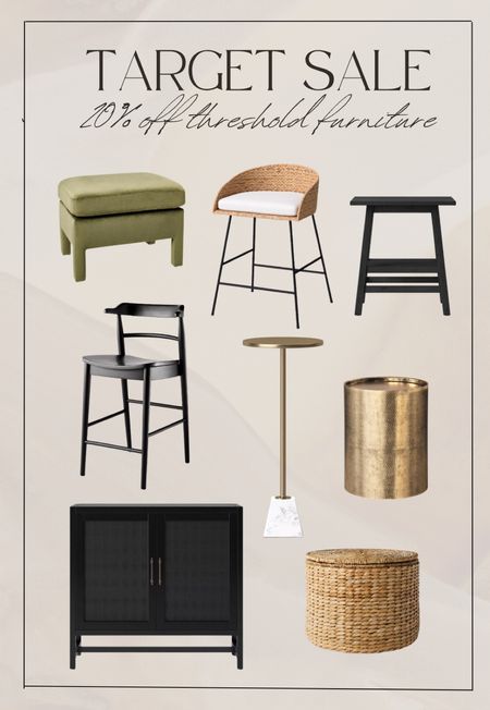 Target Circle Week: 20% off Select threshold brand furniture!
—
Home decor, furniture, side table, wood accents, fall decor, ottoman, velvet, sale, deal of the day, bar stool, counter stool, wicker basket 