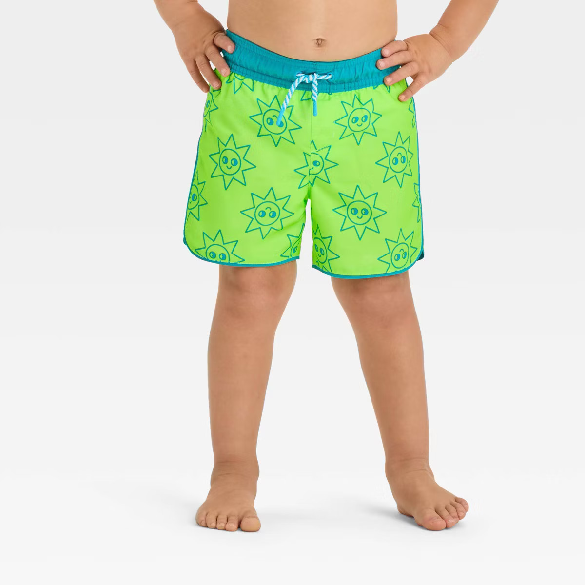 Toddler Boys' Dolphin Hem Swim Shorts - Cat & Jack™ Green 3T: UPF 50+ Sun Protection, Mesh Lini... | Target