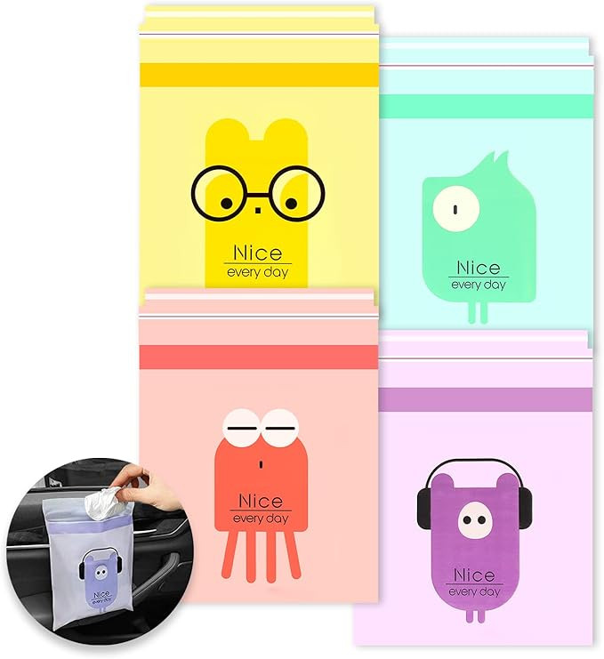 92pcs Car Trash Bags Easy Stick-On Disposable Portable Car Garbage Bags, Waterproof Leak Proof Ba... | Amazon (US)