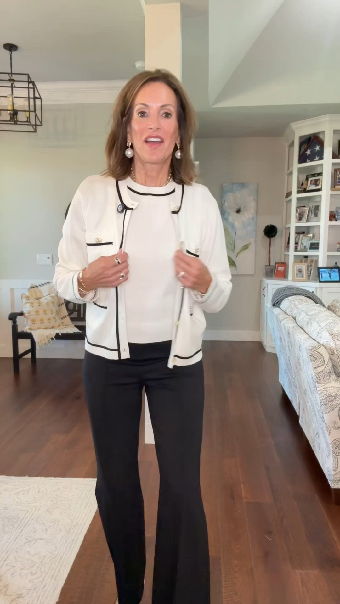 Cardigan - Large need medium 
Sleeveless sweater- medium 
Pull-on Ponte pants - medium 

Workwear
Fall style

#LTKSaleAlert #LTKMidsize #LTKWorkwear