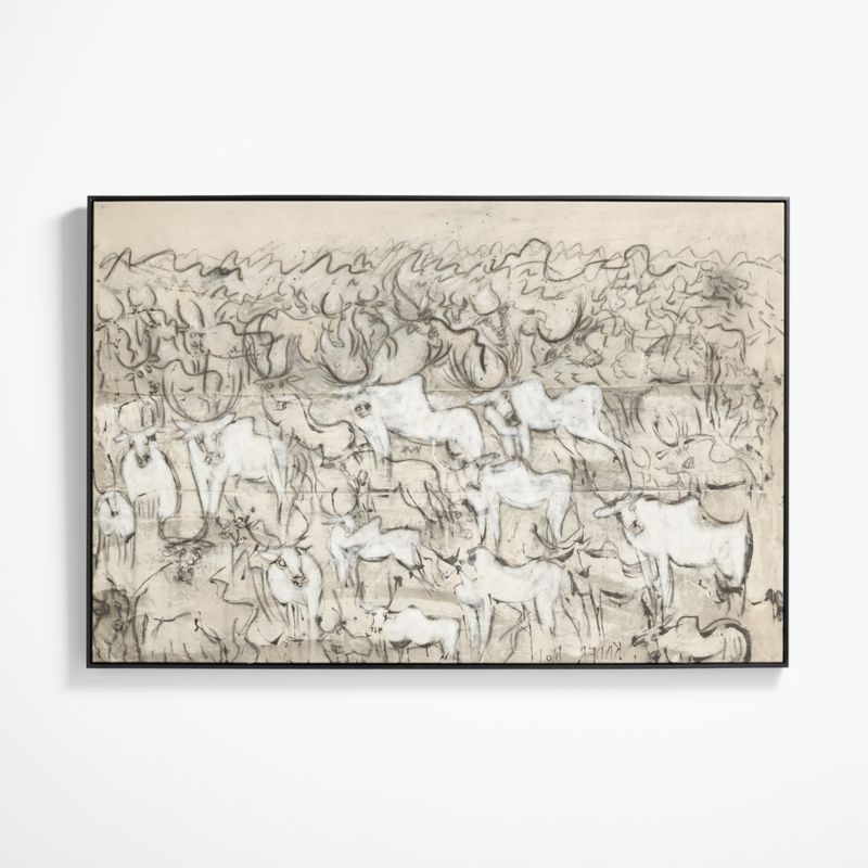 'The Herd' Framed Giclée Canvas Wall Art Print 61"x41" by Kader Boly + Reviews | Crate & Barrel | Crate & Barrel