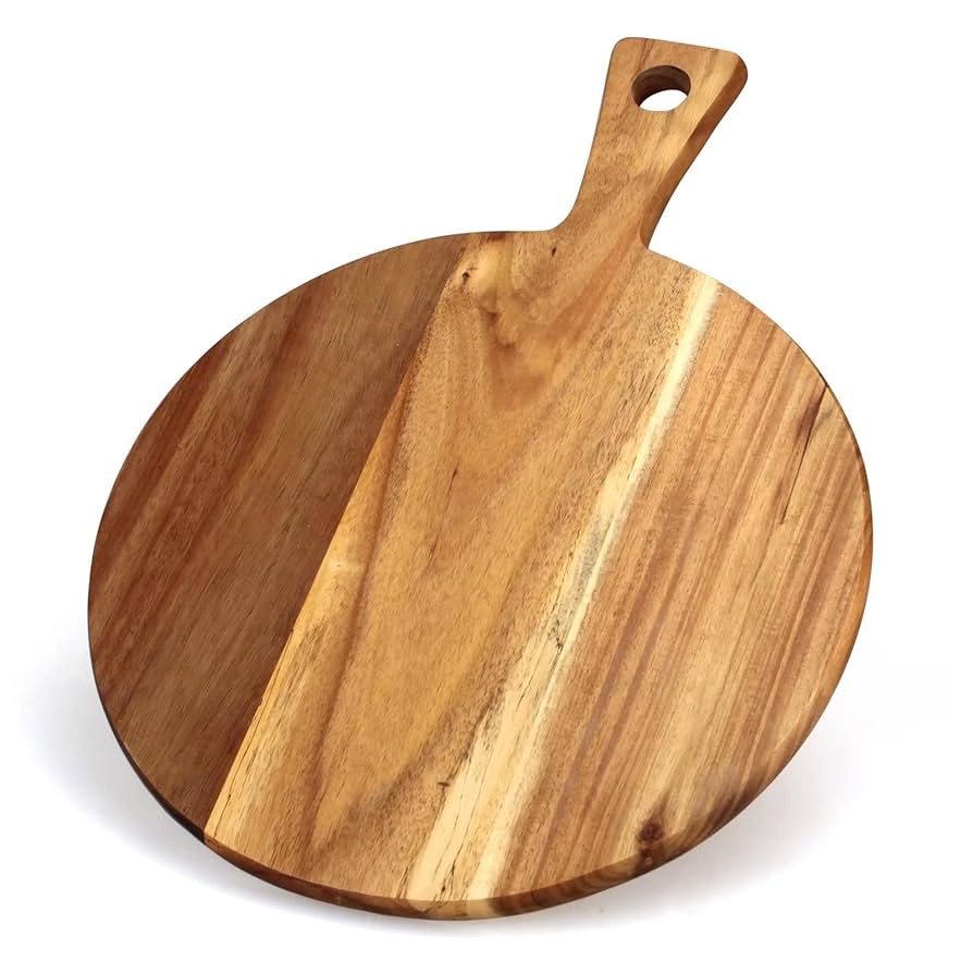 Acacia Wood Cutting Board with Handle Wooden Chopping Board Round Cutting Boards for Kitchen Deco... | Amazon (US)