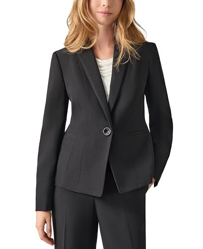 Kasper Women's Plus Size Stretch Crepe One Button Jacket, Black, 20W | Amazon (US)