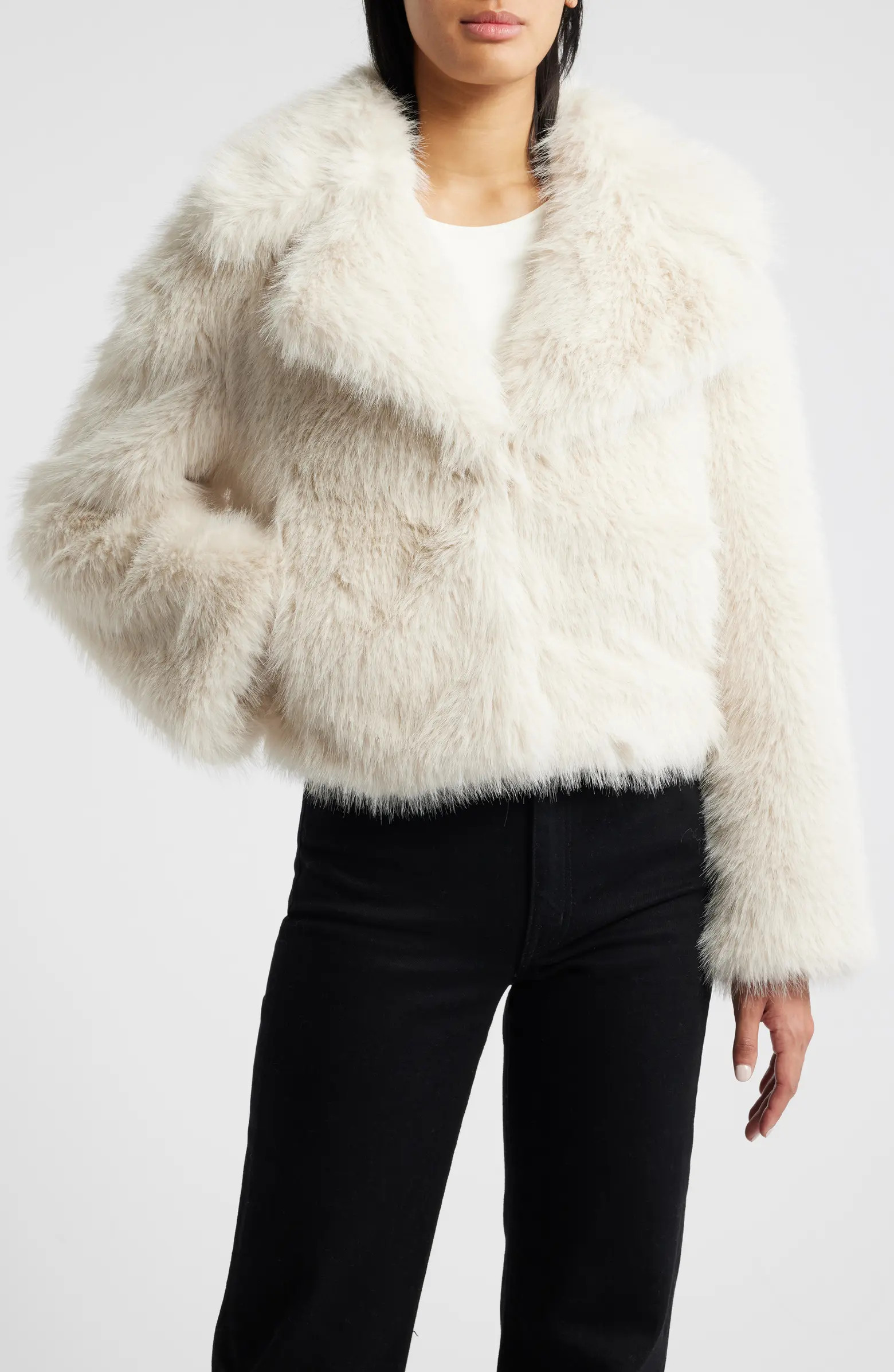 BCBG Max Azria Faux Fur Crop Jacket | Nordstrom | Nordstrom