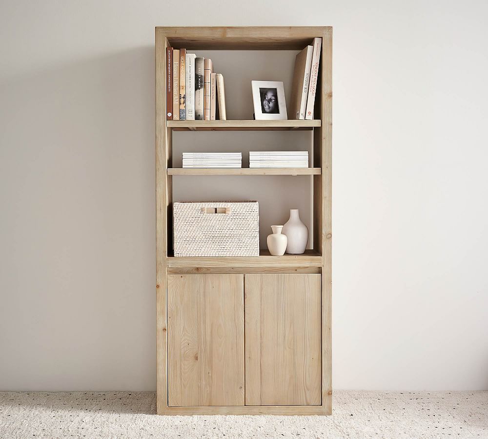 Folsom Open Bookcase with Doors | Pottery Barn (US)
